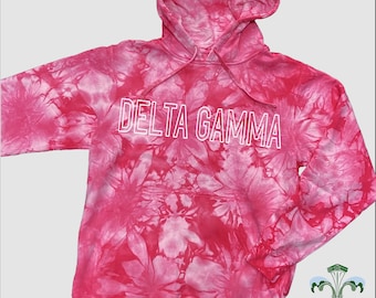 Sorority Pink Tie Dye Hooded Sweatshirt - Edged Out