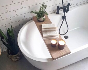 Rustic Bath Caddy Bath Tray handcrafted rustic bathroom Wooden Industrial Shelf shelving