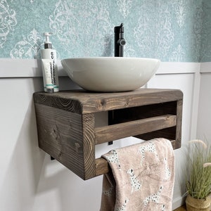 Rustic Towel Rail Washstand Sink Unit Hand Crafted Rustic Bathroom