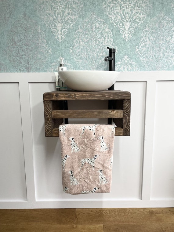 Rustic Washstand Shelf Wash Stand Sink Unit Hand Crafted Rustic Bathroom  Vanity Unit Wooden Vanity Industrial 