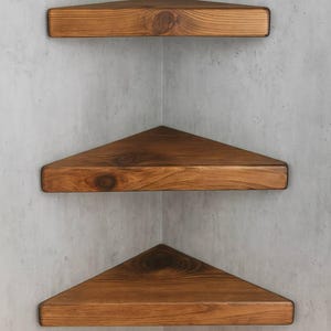 Rustic floating corner shelves - corner shelf