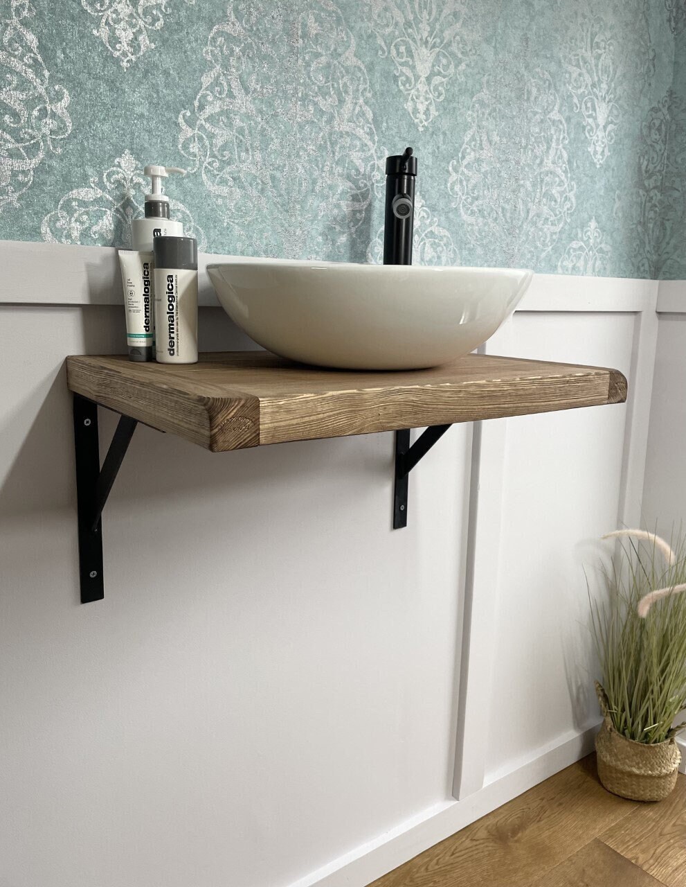 Rustic Washstand Shelf Wash Stand Sink Unit Hand Crafted Rustic