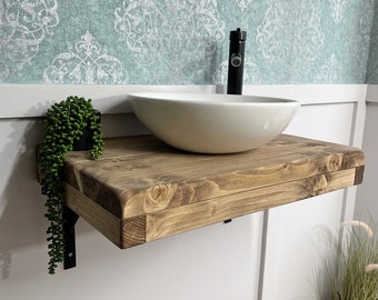rustic wash stand shelf washstand sink unit hand crafted rustic bathroom vanity unit Wooden vanity Industrial