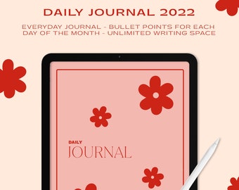 Daily Journal 2022 | Daily Bullet Points | Undated | iPad Planner for Goodnotes, Notability, Print, etc.