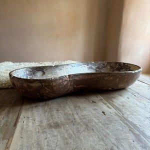 XL スウェーデンアンティーク ルートボウル - 手作りの民芸品