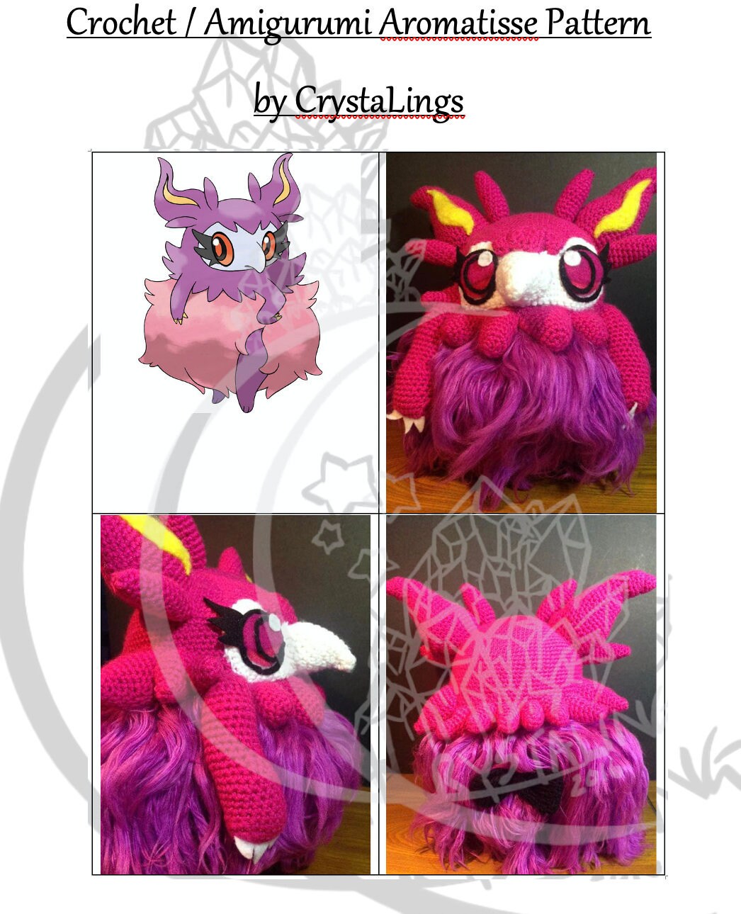 Pattern Aromatisse Amigurumi Crochet Pokemon Pdf Etsy