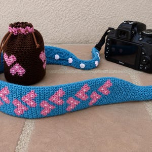 Hearts Camera Strap Crochet Pattern Downloadable PDF File