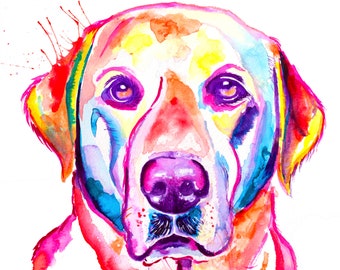 yellow labrador watercolor print,yellow labrador,yellow lab,yellow lab print,yellow lab art,yellow labrador retriever,pet portrait,pet lover