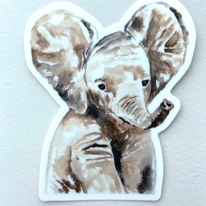 Baby Elephant Sticker, 3 inch Vinyl Die-Cut Sticker