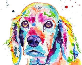 Cocker Spaniel Watercolor, Dog Art, Fine Art, Watercolor Painting, Baby Art, Nursery, Pet Portrait, Print Art, Wall Decoration