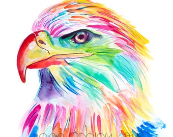Eagle Watercolor Art Print