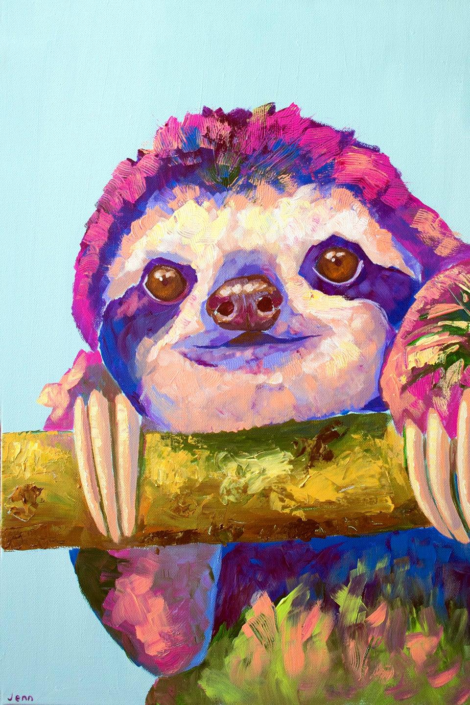 Sloth Sloth Print Sloth Art Colorful Sloth Pink Sloth - Etsy Norway