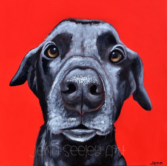 Custom dog hotsell canvas art