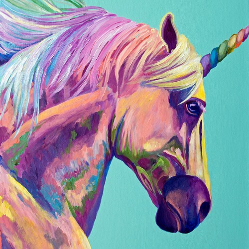 Rainbow Unicorn Unicorn Art - Etsy