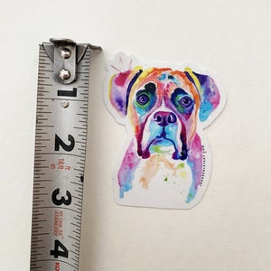 Boxer watercolor print, boxer dog, boxer dog gifts, boxer dog art, boxer painting, pet portrait, pet lover, perros, art deco, colorful dog image 2