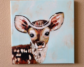 Daisy Deer CANVAS Imprimer 12 x 12 pouces