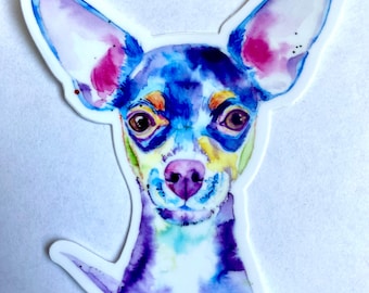 Chihuahua Vinyl Sticker, 3 inch die cut sticker, chihuahua sticker