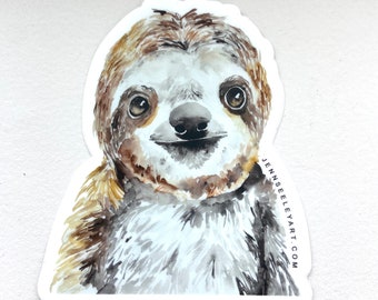 Sloth Large Vinyl Sticker, 3 inch die-cut sticker