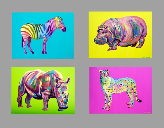 Rainbow Zebra - Art Prints