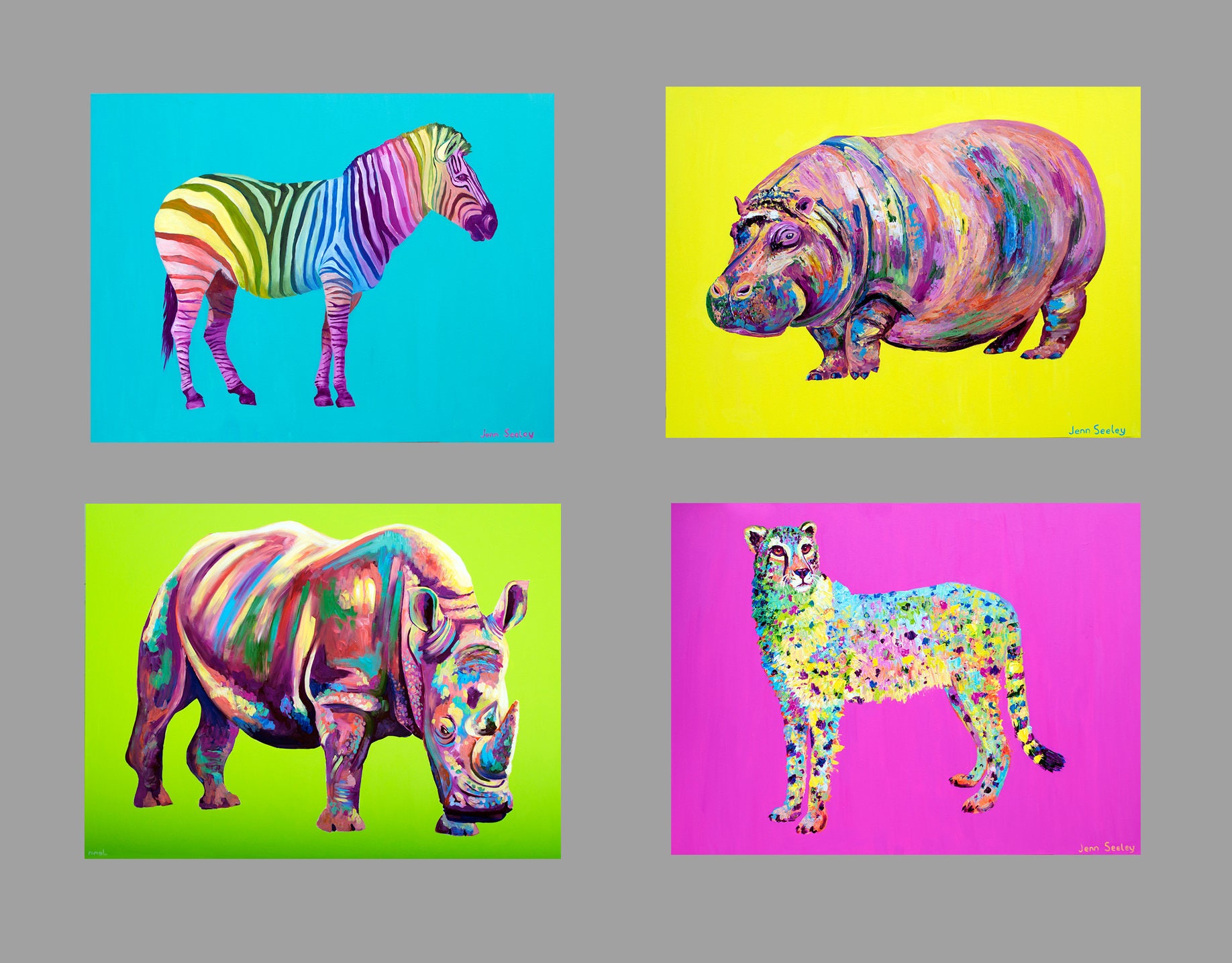 rainbow zebra card - Udderly Delightful Designs by Lisa Rasmussen