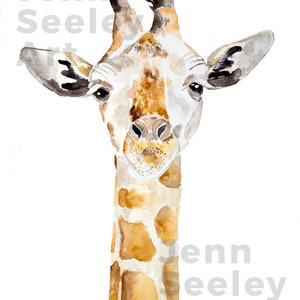 Watercolor Giraffe Art Print, Giraffe Art, Nursery, Animals, Baby Animal Prints, Art Prints, Wall Decor, Zoo Animal
