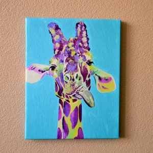 Dopey Giraffe CANVAS Print 11 x 14 inches