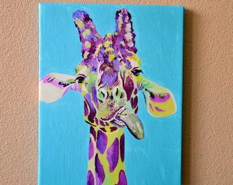 Dopey Giraffe CANVAS Print 11 x 14 inches