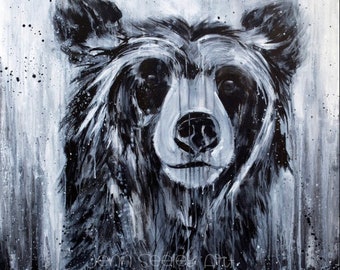 Serenity black and white bear print