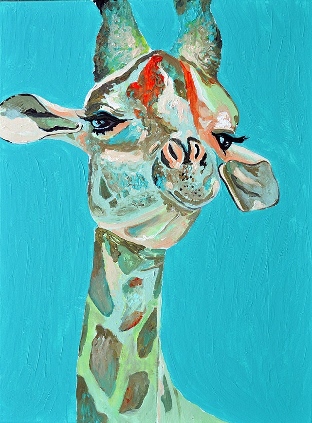Doc The Giraffe Green And Blue Giraffe Giraffe Print Giraffe Art doc-the-giraffe-green-and-blue-giraffe-giraffe-print-giraffe-art
