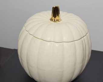 Matte White Ceramic Pumpkin Candy Dish