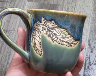 Feather Mug in Teal
