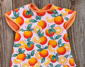 Oranges Toddler Bapron, 46 Choices, Baby Apron, Baby Smock, Long Length, Reversible Bib, Full Length, Floral Toddler Bib, Apron, Mauve Bib