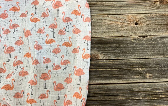Tickled Pink Flamingo Muslin Swaddle Blanket 47 X 47 Swaddle