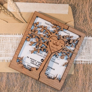 Rustic Wedding Invitation Tree Wedding Invitation Rustic Kraft Wedding Invitation Set Personalized Wedding Invitations Rustic invitations