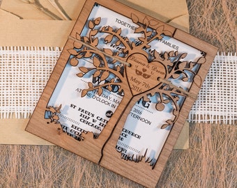 Rustikale Hochzeitseinladung Baum Hochzeitseinladung Rustikale Kraft Hochzeitseinladung Set Personalisierte Hochzeitseinladungen Rustikale Einladungen