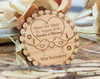 Wooden Save the Date Magnet, Rustic Wedding Announcement