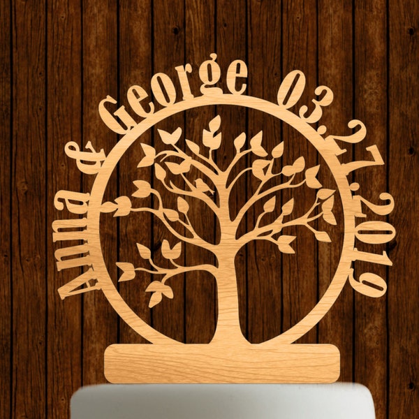 Arbre de vie gâteau de mariage topper / topper gâteau personnalisé / topper gâteau en bois / topper gâteau unique / topper gâteau fait main / topper gâteau rustique