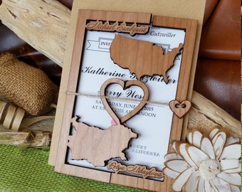 state love wedding invitation 10/ wood wedding invitation/ unique wedding invitation/ handmade wedding invitation/ rustic wedding invitation