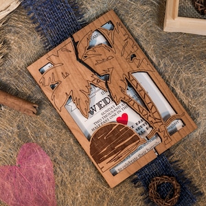 destination wedding invitation 10, palm wedding invitation, custom invitation wedding, laser cut invitation wood