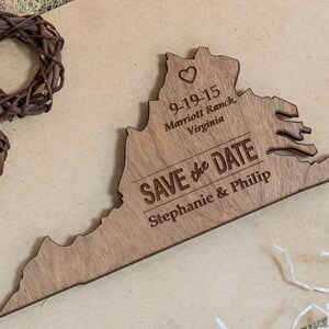 Save the Date Fridge Magnet wood, State Save the Date Magnets Personalised, Custom made save the date wedding magnets with state shape