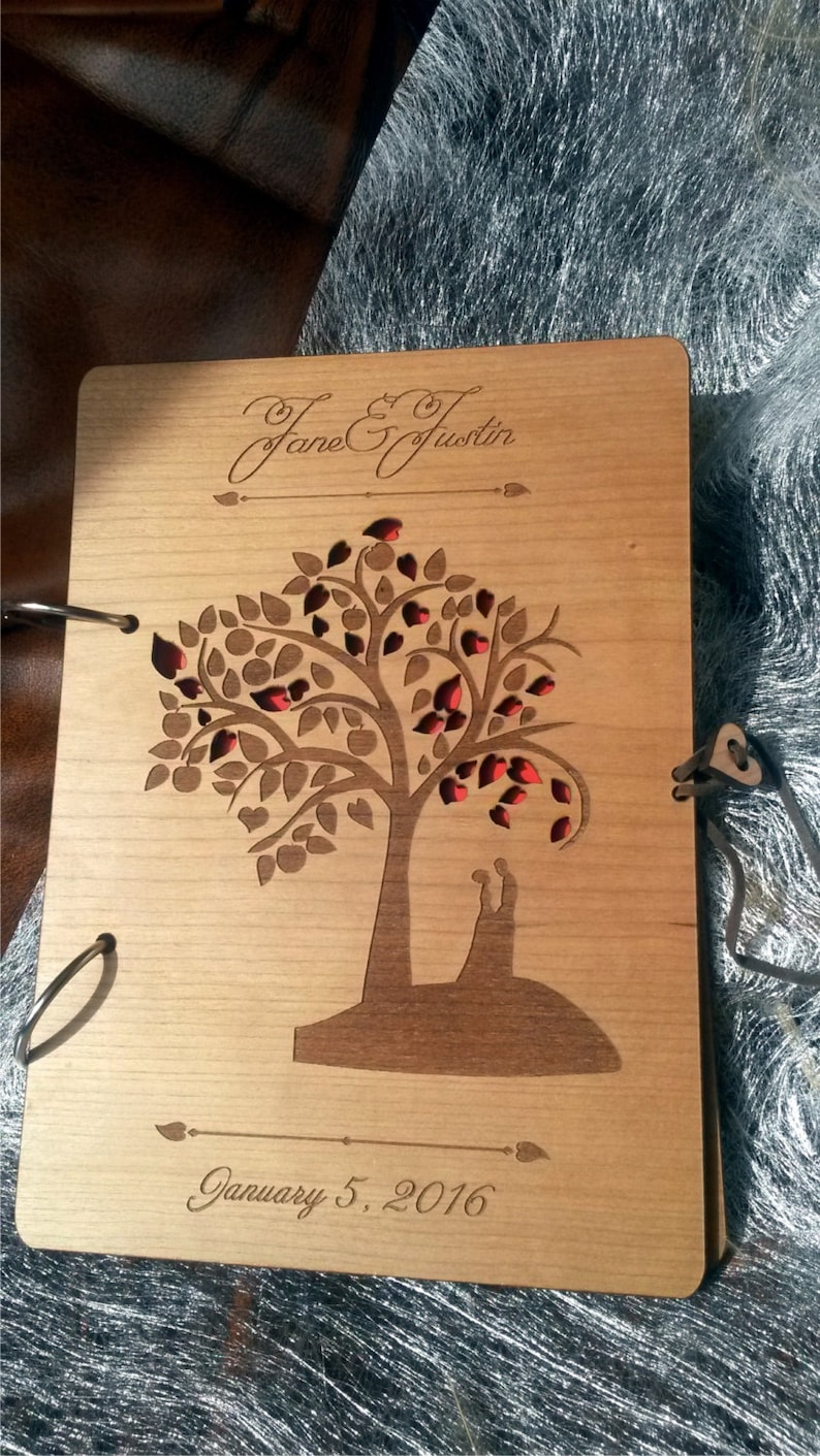 Custom Wedding guest book wood rustic wedding guest book