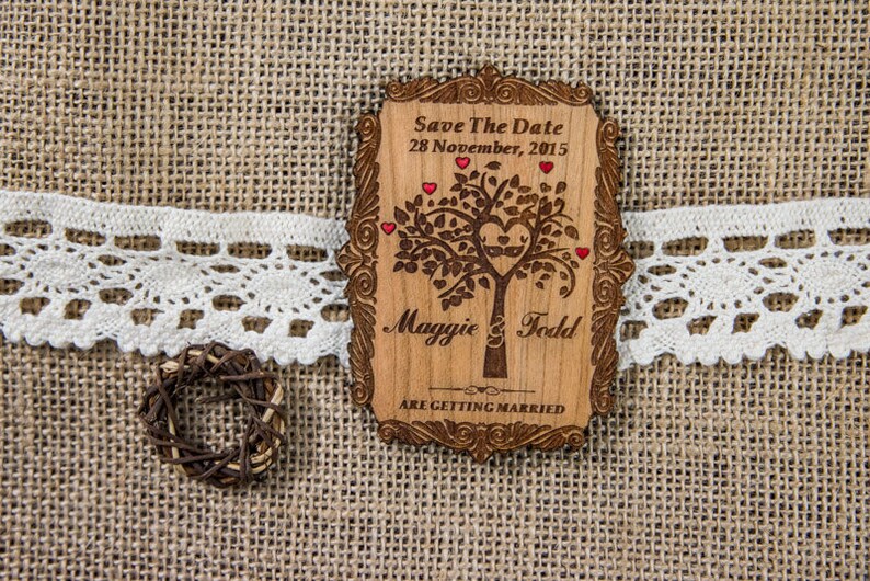 save the date wedding magnets tree save the date tree of life wood save the date magnet engraved save the date custom save the dates