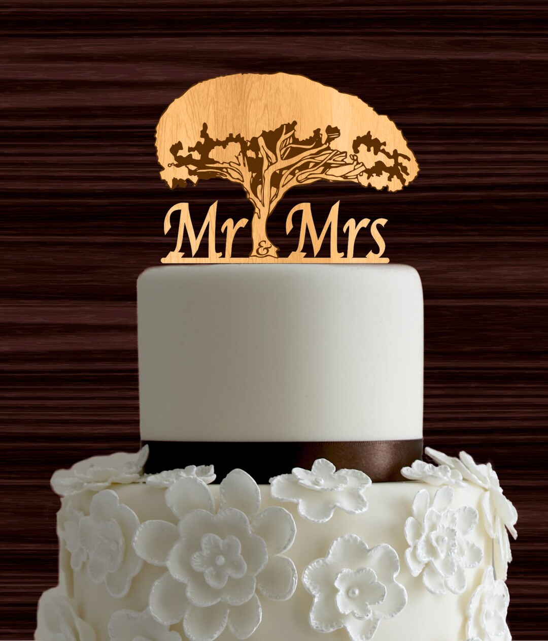 Wood Wedding Cake Topper / Tree of Life Cake Topper / Mr & Mrs Etsy