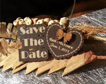 rustic save the date wedding magnets, wood wedding magnet, autumn save the dates, save the date postcard, save the date magnet, engraved