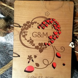 Custom Wedding guest book wood, rustic wedding guest book, engraved wooden guest book, unique wedding guest book, anniversary guest book