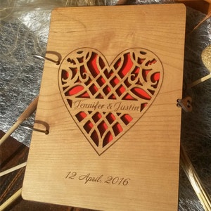 Personalisierte Gästebuch, Gästebuch Hochzeit, Holz Gästebuch, Herz-Gästebuch, benutzerdefinierte Gästebuch aus Holz, rustikale Gästebuch, einzigartige Gästebuch