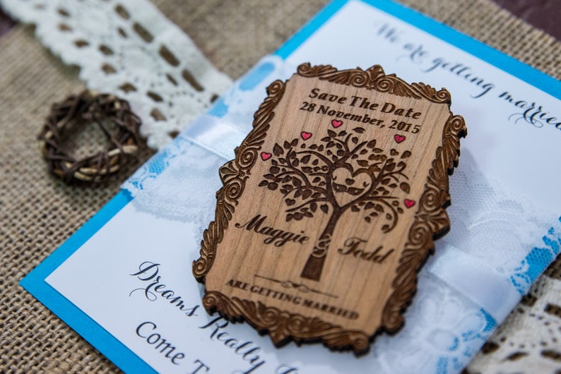 save the date wedding magnets tree save the date tree of life wood save the date magnet engraved save the date custom save the dates