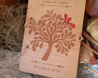 Libro de firmas de boda de madera personalizado - Diseño del Árbol de la Vida