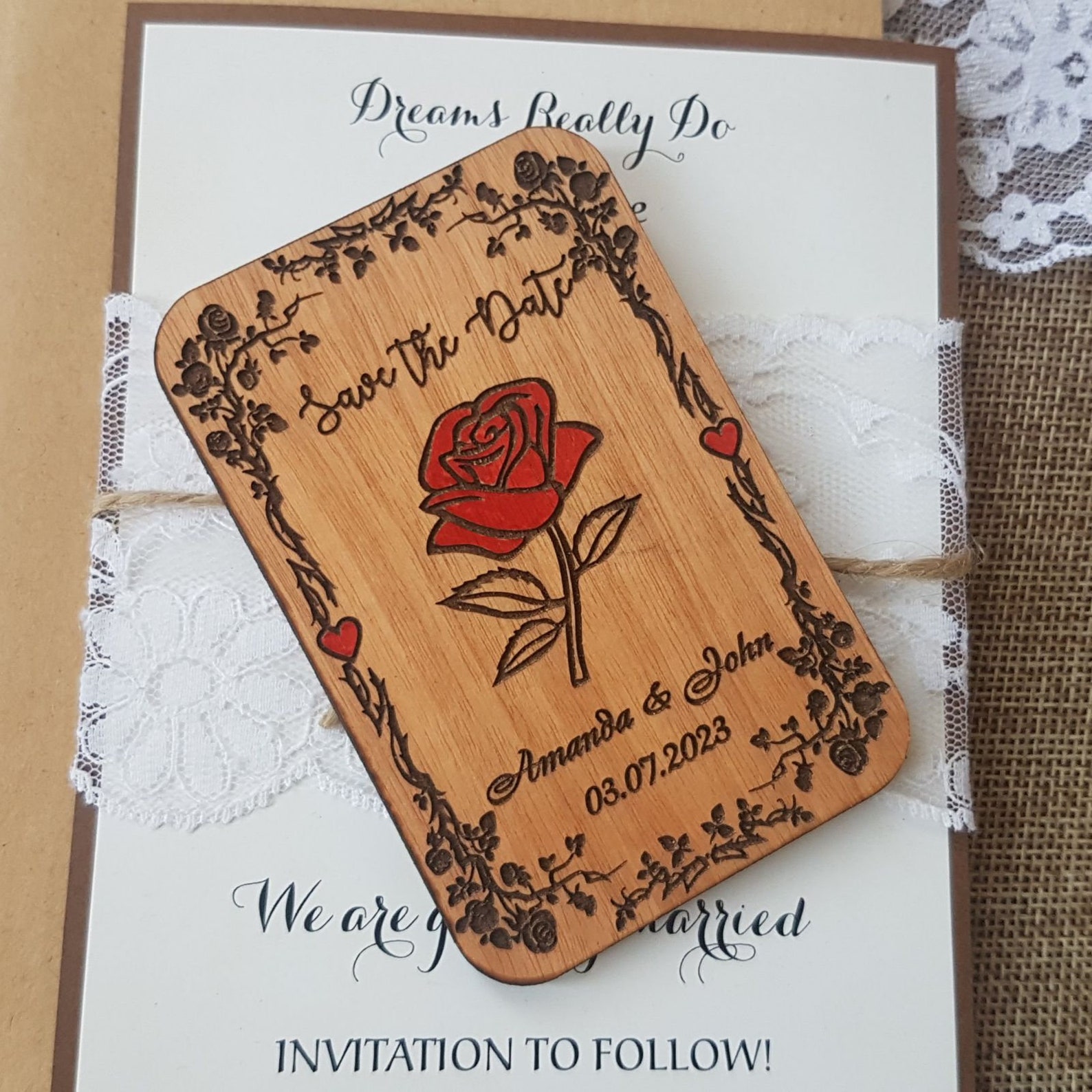 Beauty and the Beast Save the Date Magnetcustom Wooden Save | Etsy Canada
