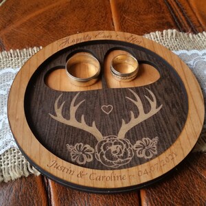 Rustic Ring Bearer Box Wedding Deer Ring Bearer Rustic Ring Bearer Box Wedding Ring Bearer Box Custom Engraved Ring Bearer Box Antler bearer